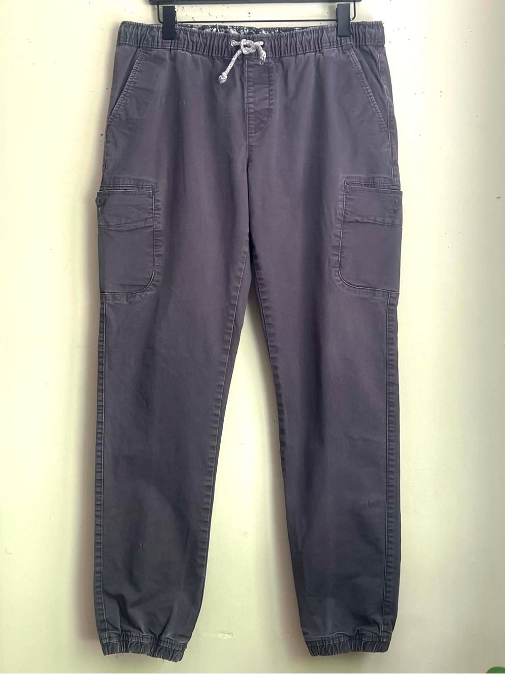 Women's Slate Gray Cargo Joggers with Elastic Waist